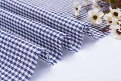 linenschina3529 (49) Linen Cotton Check Fabric - 132g Lightweight, 145cm Width, Retro Style - Spring Summer #3529