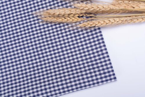 linenschina3529 (50) Linen Cotton Check Fabric - 132g Lightweight, 145cm Width, Retro Style - Spring Summer #3529