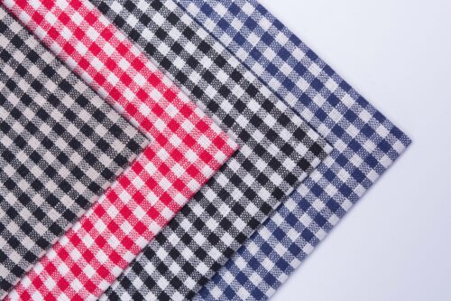 linenschina3529 (51) Linen Cotton Check Fabric - 132g Lightweight, 145cm Width, Retro Style - Spring Summer #3529