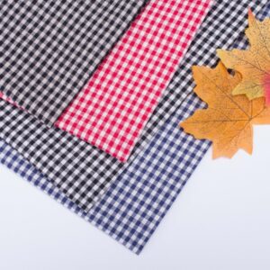 linenschina3529 (52) Linen Cotton Check Fabric - 132g Lightweight, 145cm Width, Retro Style - Spring Summer #3529