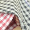 linenschina3530 (58) Linen Cotton Gingham Fabric - 136g Lightweight, 145cm Width, Antibacterial - Summer Shirts #3530