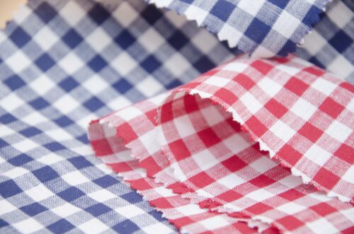 linenschina3530 (68) Linen Cotton Gingham Fabric - 136g Lightweight, 145cm Width, Antibacterial - Summer Shirts #3530