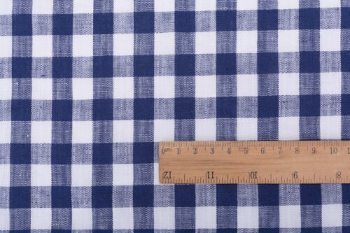 linenschina3531 (26) Linen Cotton Yarn-Dyed Check - 136g Lightweight, 145cm Width, Durable Texture - Summer Wear #3531