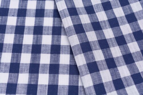 linenschina3531 (27) Linen Cotton Yarn-Dyed Check - 136g Lightweight, 145cm Width, Durable Texture - Summer Wear #3531