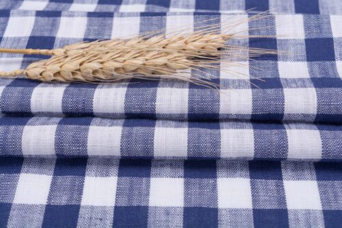 linenschina3531 (29) Linen Cotton Yarn-Dyed Check - 136g Lightweight, 145cm Width, Durable Texture - Summer Wear #3531