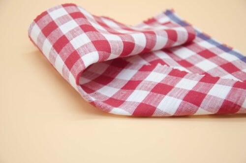 linenschina3531 (67) Linen Cotton Yarn-Dyed Check - 136g Lightweight, 145cm Width, Durable Texture - Summer Wear #3531