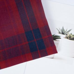 linenschina3533 (1) Linen Cotton Line Check - 116g Ultra Light, 140cm Width, Textured Surface - Spring Summer #3533