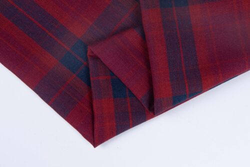 linenschina3533 (13) Linen Cotton Line Check - 116g Ultra Light, 140cm Width, Textured Surface - Spring Summer #3533