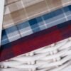 linenschina3533 (5) Linen Cotton Line Check - 116g Ultra Light, 140cm Width, Textured Surface - Spring Summer #3533