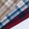 linenschina3533 (6) Linen Cotton Line Check - 116g Ultra Light, 140cm Width, Textured Surface - Spring Summer #3533