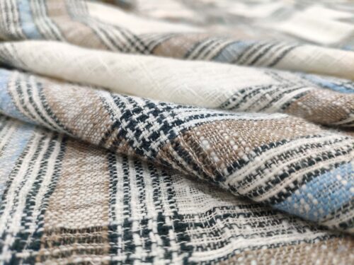 linenschina3534 (21) Linen Cotton Stripe Fabric - 140cm Width, 20% Linen 80% Cotton - Casual Pants & Blazers #3534