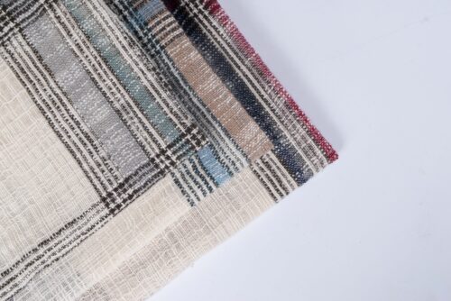 linenschina3534 (5) Linen Cotton Stripe Fabric - 140cm Width, 20% Linen 80% Cotton - Casual Pants & Blazers #3534