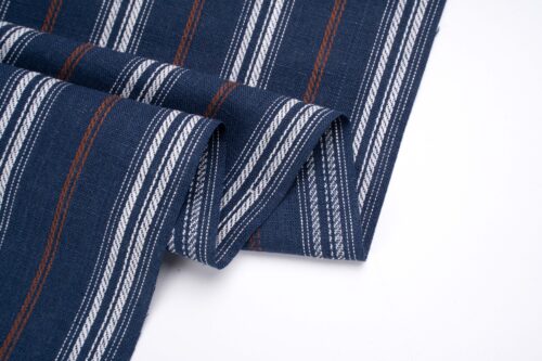 linenschina3536 (11) Linen Cotton Stripe Fabric - 130g Lightweight, 140cm Width, 55% Linen 45% Cotton - Spring Summer #3536