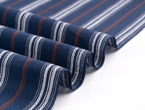 linenschina3536 (12) Linen Cotton Stripe Fabric - 130g Lightweight, 140cm Width, 55% Linen 45% Cotton - Spring Summer #3536