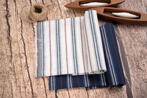 linenschina3536 (5) Linen Cotton Stripe Fabric - 130g Lightweight, 140cm Width, 55% Linen 45% Cotton - Spring Summer #3536