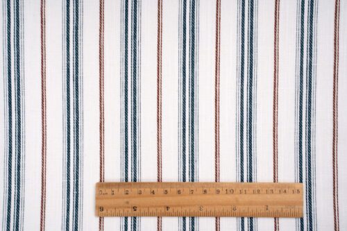 linenschina3536 (7) Linen Cotton Stripe Fabric - 130g Lightweight, 140cm Width, 55% Linen 45% Cotton - Spring Summer #3536