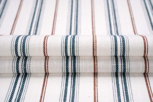 linenschina3536 (8) Linen Cotton Stripe Fabric - 130g Lightweight, 140cm Width, 55% Linen 45% Cotton - Spring Summer #3536