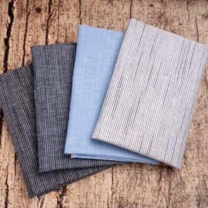 linenschina3537 (1) Linen Cotton Stripe Fabric - 145g Medium Weight, 140cm Width, Yarn-Dyed Quality - Summer Style #3537