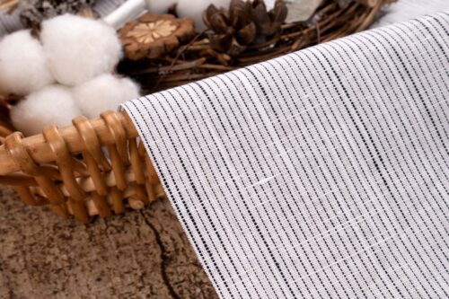 linenschina3537 (10) Linen Cotton Stripe Fabric - 145g Medium Weight, 140cm Width, Yarn-Dyed Quality - Summer Style #3537