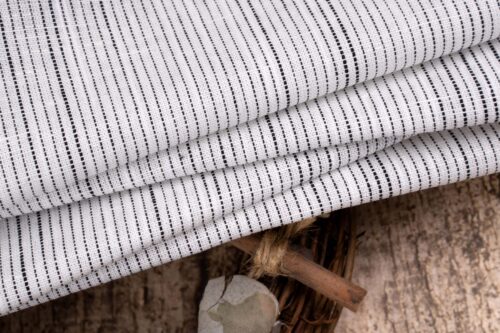 linenschina3537 (11) Linen Cotton Stripe Fabric - 145g Medium Weight, 140cm Width, Yarn-Dyed Quality - Summer Style #3537