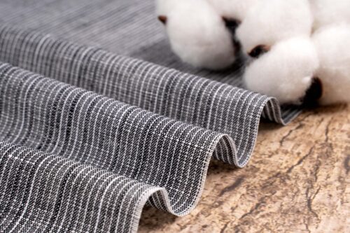 linenschina3537 (5) Linen Cotton Stripe Fabric - 145g Medium Weight, 140cm Width, Yarn-Dyed Quality - Summer Style #3537