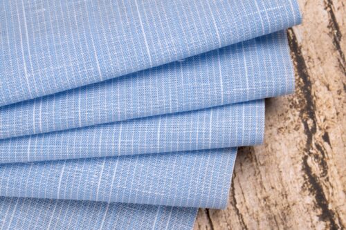 linenschina3537 (9) Linen Cotton Stripe Fabric - 145g Medium Weight, 140cm Width, Yarn-Dyed Quality - Summer Style #3537