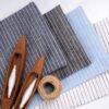 linenschina3538 (1) Linen Cotton Stripe Fabric - 141g Medium Weight, 140cm Width, Classic Design - Seasonal Wardrobe #3538