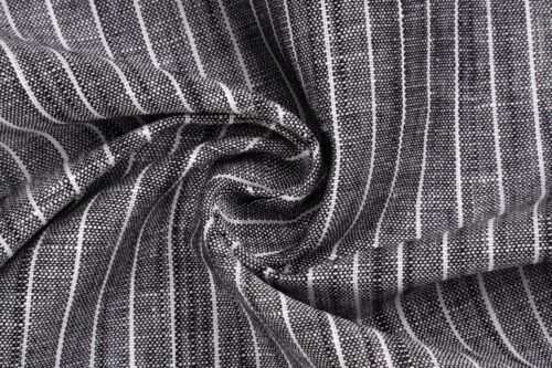 linenschina3538 (10) Linen Cotton Stripe Fabric - 141g Medium Weight, 140cm Width, Classic Design - Seasonal Wardrobe #3538