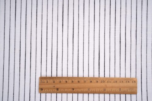linenschina3538 (3) Linen Cotton Stripe Fabric - 141g Medium Weight, 140cm Width, Classic Design - Seasonal Wardrobe #3538