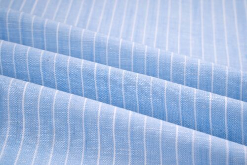 linenschina3538 (5) Linen Cotton Stripe Fabric - 141g Medium Weight, 140cm Width, Classic Design - Seasonal Wardrobe #3538
