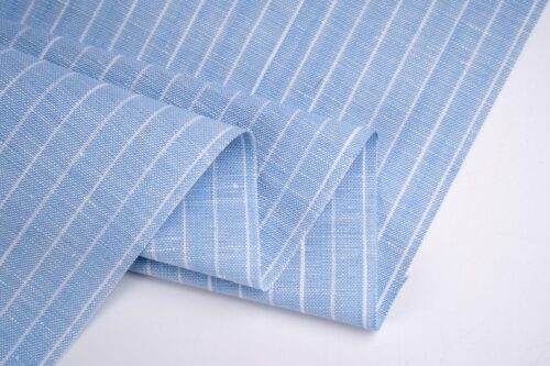 linenschina3538 (6) Linen Cotton Stripe Fabric - 141g Medium Weight, 140cm Width, Classic Design - Seasonal Wardrobe #3538