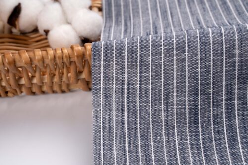 linenschina3538 (8) Linen Cotton Stripe Fabric - 141g Medium Weight, 140cm Width, Classic Design - Seasonal Wardrobe #3538