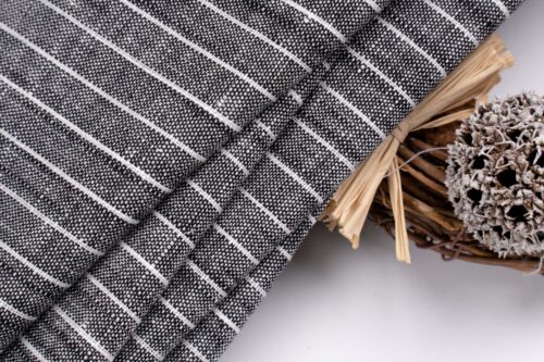 linenschina3538 (9) Linen Cotton Stripe Fabric - 141g Medium Weight, 140cm Width, Classic Design - Seasonal Wardrobe #3538