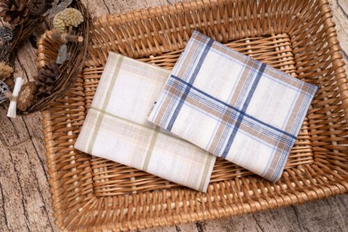 linenschina3540 (11) Light Linen Cotton Stripe - 116g Ultra Light, 140cm Width, Breezy Summer Fabric #3540