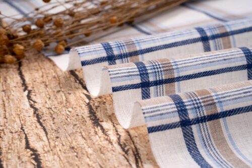 linenschina3540 (6) Light Linen Cotton Stripe - 116g Ultra Light, 140cm Width, Breezy Summer Fabric #3540