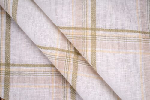 linenschina3540 (7) Light Linen Cotton Stripe - 116g Ultra Light, 140cm Width, Breezy Summer Fabric #3540