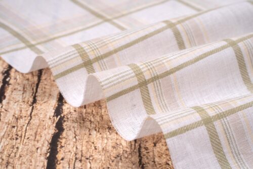 linenschina3540 (9) Light Linen Cotton Stripe - 116g Ultra Light, 140cm Width, Breezy Summer Fabric #3540