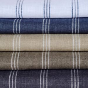 linenschina4832 (1) Cool Stripe Linen Fabric - 128g, 137cm Width, 100% Linen - Temperature Regulating #4832