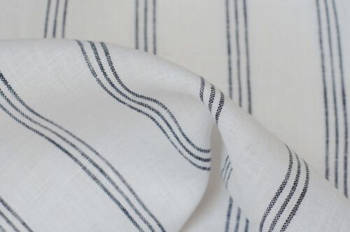 linenschina4832 (38) Cool Stripe Linen Fabric - 128g, 137cm Width, 100% Linen - Temperature Regulating #4832