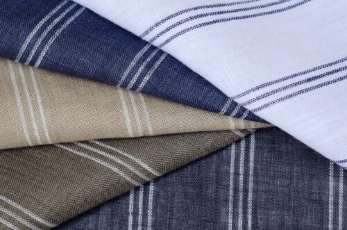 linenschina4832 (45) Cool Stripe Linen Fabric - 128g, 137cm Width, 100% Linen - Temperature Regulating #4832