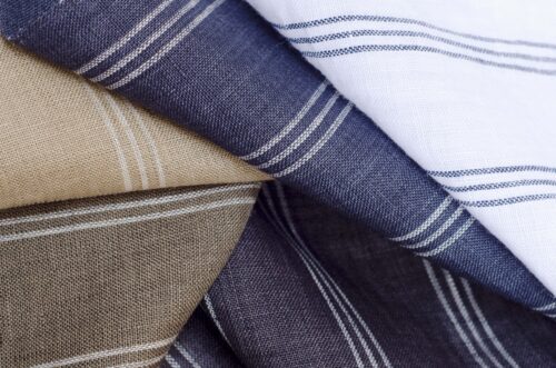 linenschina4832 (46) Cool Stripe Linen Fabric - 128g, 137cm Width, 100% Linen - Temperature Regulating #4832