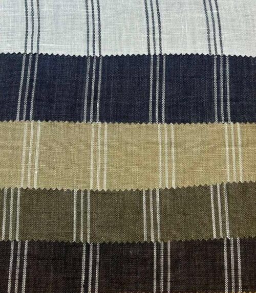 linenschina4832 (47) Cool Stripe Linen Fabric - 128g, 137cm Width, 100% Linen - Temperature Regulating #4832