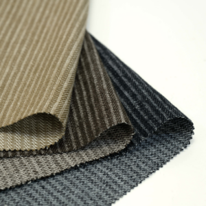 linenschina5635 (1) Jacquard Linen Cotton Blend - 272g, 140cm Width, 60% Linen 40% Cotton - 3D Stripe Effect #5635