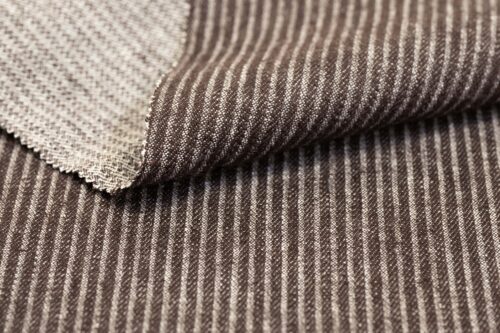 linenschina5635 (7) Jacquard Linen Cotton Blend - 272g, 140cm Width, 60% Linen 40% Cotton - 3D Stripe Effect #5635