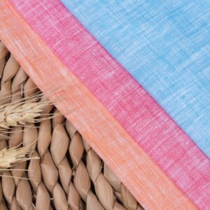 linenschina6503 (5) Yarn Dyed Pure Linen Fabric - 128g, 138cm Width, 100% Linen - Vibrant Colors for Summer Dresses & Shirts #6503