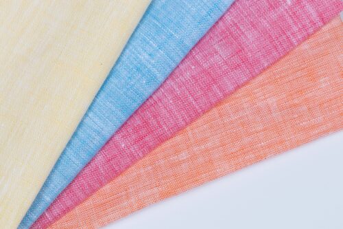 linenschina6503 (6) Yarn Dyed Pure Linen Fabric - 128g, 138cm Width, 100% Linen - Vibrant Colors for Summer Dresses & Shirts #6503