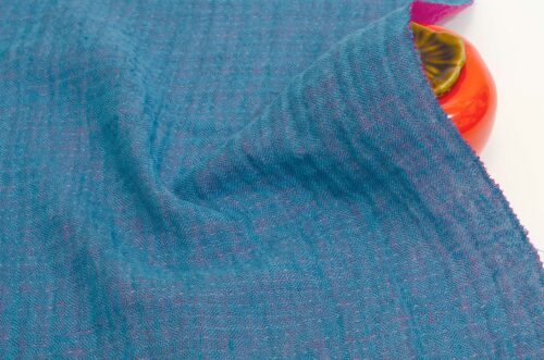 linenschina6512 (7) Double-Faced Linen Cotton Fabric - 200g, 142cm Width, 52.5% Linen 46% Cotton 1% Polyester 0.5% Spandex - Two-Tone Textured Fall Winter #6512