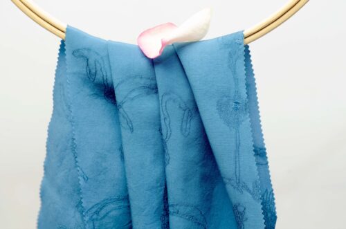 linenschinaD18003 (14) Rose Fiber 52% Filament 48% Rose 134g/m² - Floral Scented Jacquard - Luxury Spring/Summer Dress Fabric #D18003