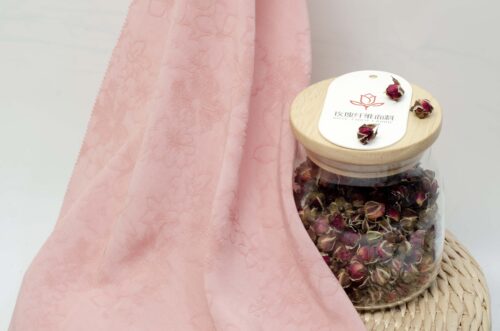 linenschinaD18004 (16) 51% Rose Fiber 49% Filament 118g/m² - Elegant Jacquard Fabric - Floral Aroma Textile #D18004