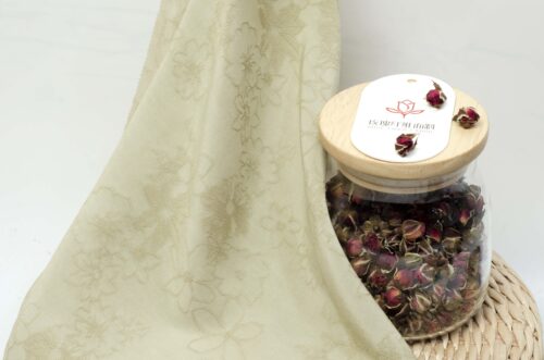 linenschinaD18004 (17) 51% Rose Fiber 49% Filament 118g/m² - Elegant Jacquard Fabric - Floral Aroma Textile #D18004